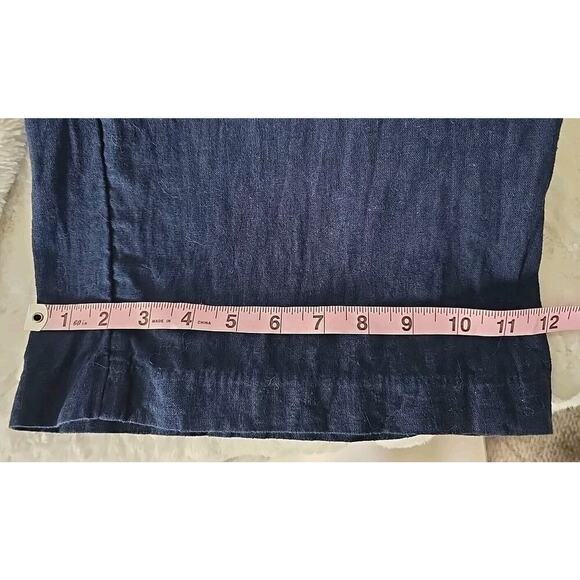 Abercrombie & Fitch Comfy Linen Cotton Blend Wide Leg Pant Blue Sz M Resort - Picture 12 of 12